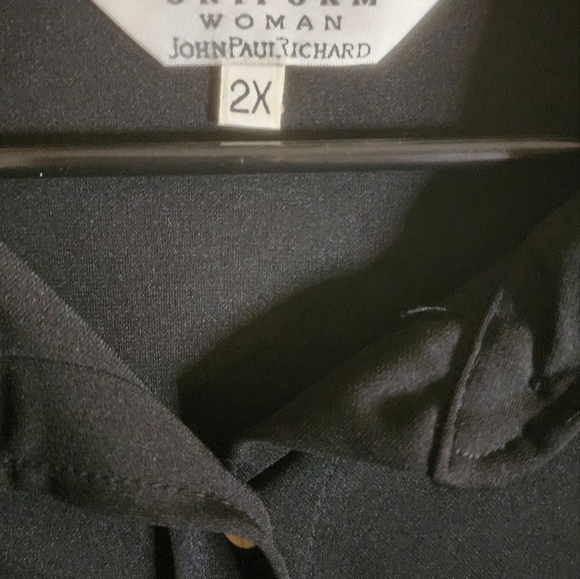 John Paul Richards Uniform Woman Button Front Black Longsleeve Shirt Size 2x - Picture 4 of 4